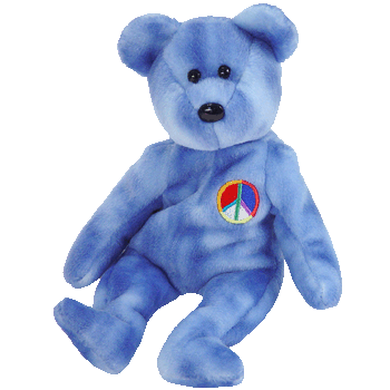 Peace Symbol Bear - Ty Beanie Babies